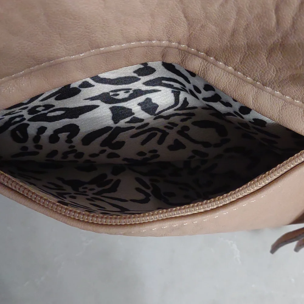 Jessica Simpson Women's Cream Faux Leather Camille Hobo Bag Tote with Gold Beads